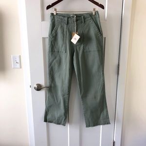 Faherty Organic Cotton Raw Hem Ankle Utility Pant (size 27)